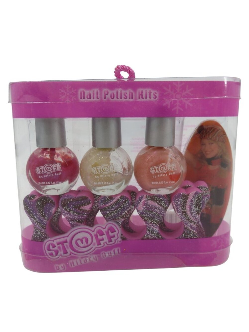 Stuff by Hilary Duff Nail Polish Kit 2003 Y2K Pink Glitter Manicure Pedicure NEW